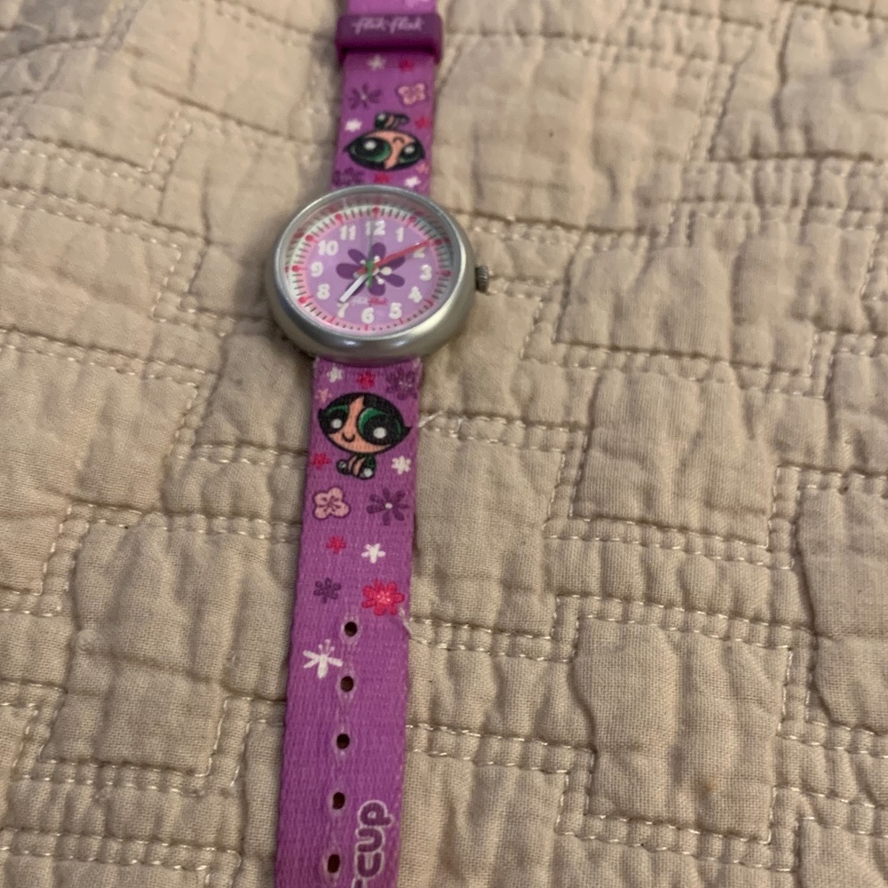 Swatch FLIK FLAK.  for kids. vintage Power Puff  Girls." Buttercup"